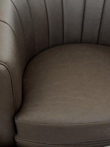 Paloma Top Grain Leather Swivel Accent Chair - Chocolate