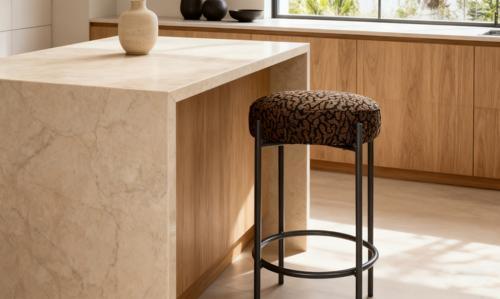 Crown Bar Stool - Brown & Black