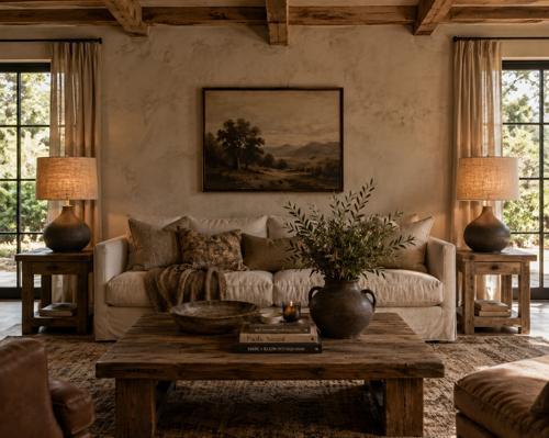 Brown Ceramic Table Lamp with Hessian Shade 420x420x570