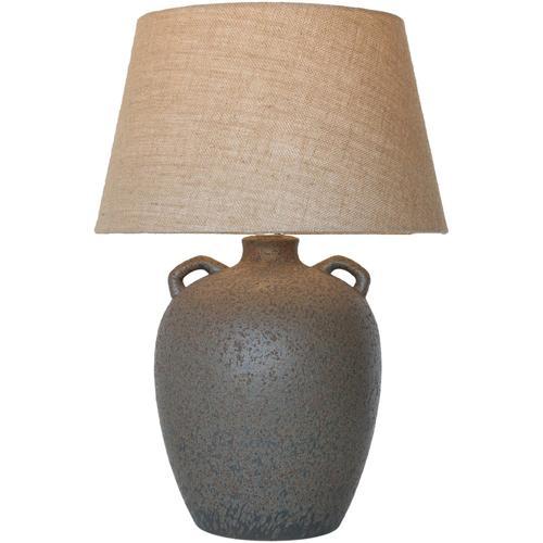 Brown Ceramic Table Lamp with Hessian Shade 500x500x730