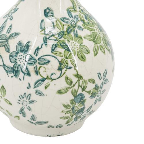 Ceramic Green Floral Vase Set of 3