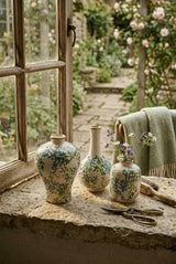 Ceramic Green Floral Vase Set of 3
