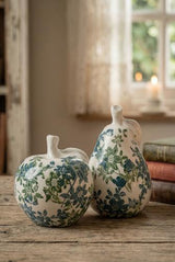Ceramic Green Floral Pear Ornament
