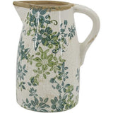 Ceramic Green Floral Decorative Jug 160x120x190