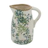 Ceramic Green Floral Decorative Jug 160x120x190