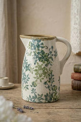 Ceramic Green Floral Decorative Jug 160x120x190
