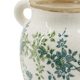 Ceramic Green & Blue Floral Vase 190x160x195