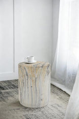 Faux Marble Accent Stool - SE3114