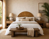 Natural Banana Leaf Queen Headboard - WN6002