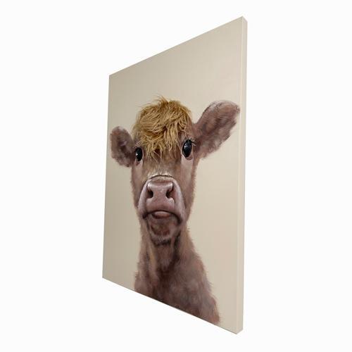 Bad Hair Day Cow Canvas Wall Art 3D Faux Hair 750x1000