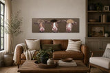 Bad Hair Day 3 Cows Canvas Wall Art 3D Faux Hair 500x1500 - ZL6028