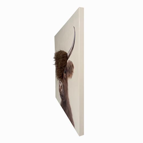 Bad Hair Day Highland Cow Canvas Wall Art 3D Faux Hair 800x800