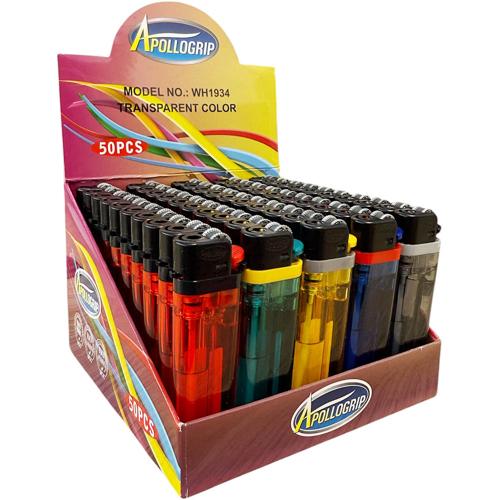 Apollogrip Clear Lighter 50pc - (Pack of 50)