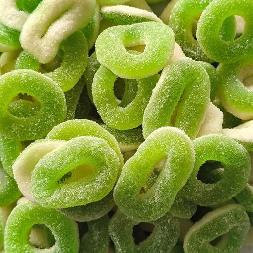 Dulceplus Sour Apple Rings - 2kg Bag