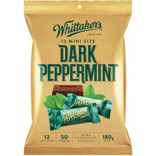 Whittakers Mini Dark Peppermint Slab180g - (Pack of 6)