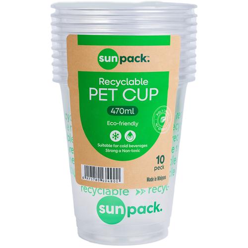 SunPack Clear Cup 470ml 10pc - (Pack of 24)