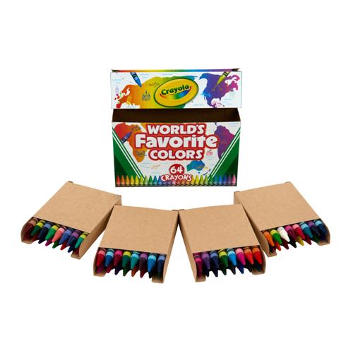 Crayola Worlds Favorite Colors Crayons 64Pk with Sharpener