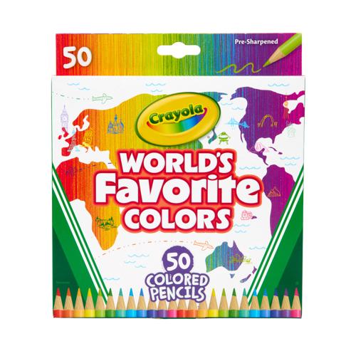Crayola Worlds Favorite Colors Colored Pencils Full Size 50Pk – SmartfoxNZ