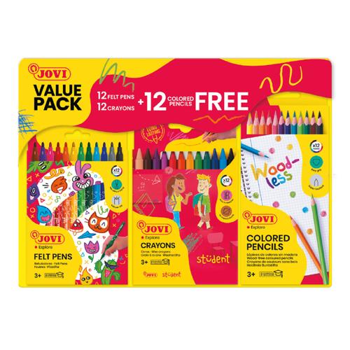 Jovi Promo Pack Pens/Crayons/Pencils 36 Pieces