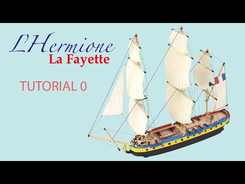 Wooden Ship & Fittings - L Hermione Lafayette