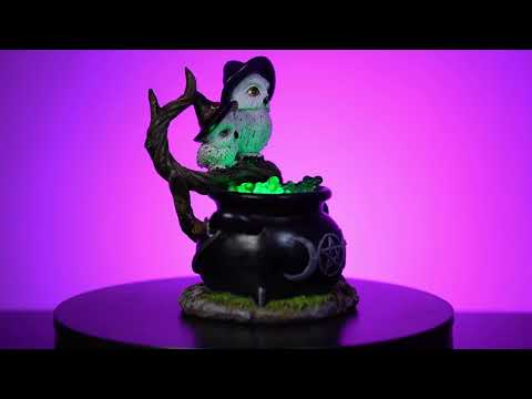 LED Light - Snowy Owl Cauldron (18.2cm)