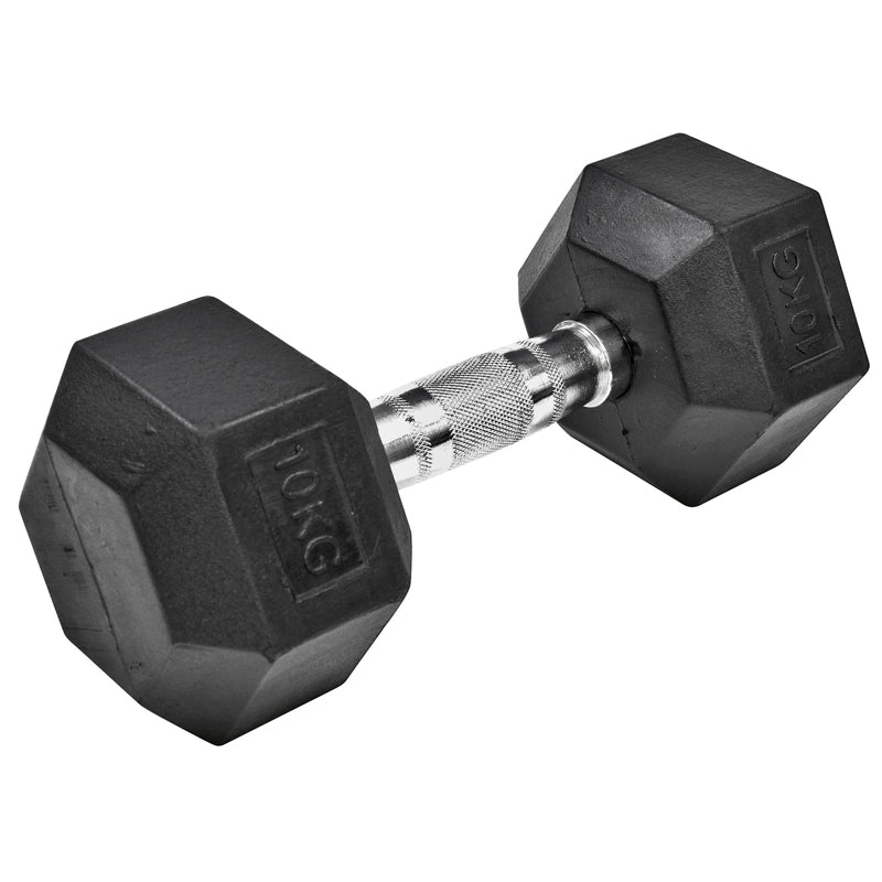 Rubber Hex Dumbells 10kg Ea