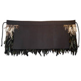 Black Half Korowai cape, handcrafted by M?ori artisans, featuring feathers and traditional motifs, symbolizing cultural pride.