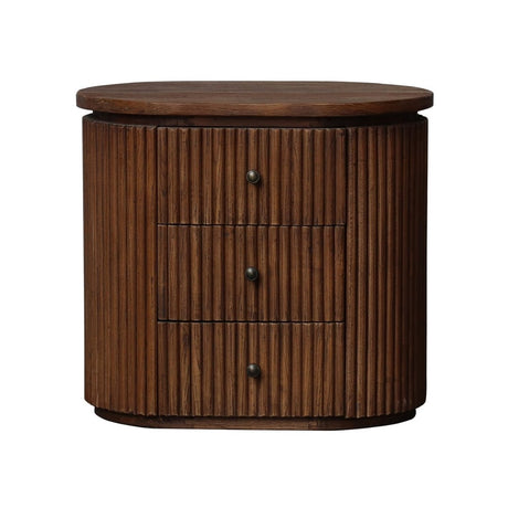 Compact Old Elm bedside lamp table, 66x48x60 cm, features a smooth surface for lamps, books, and essentials, combining style and functionality.