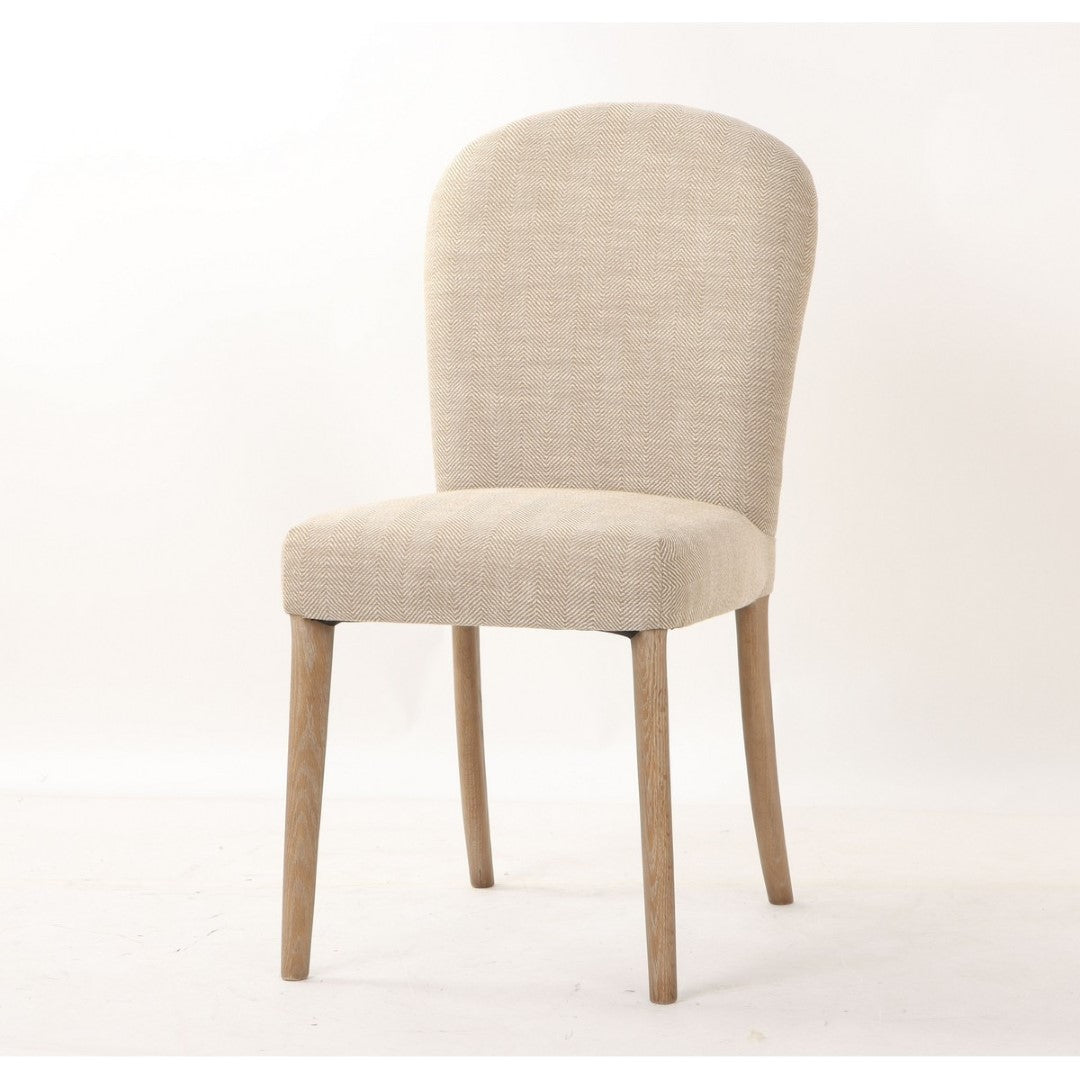 Amberley Fabric Dining Chair with leather handle and studded edges, offering stylish comfort and modern sophistication.