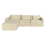 Sophisticated hemp-colored left chaise lounge, plush upholstery, and clean lines for contemporary living spaces.