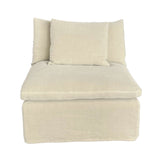 Plush hemp-colored chaise lounge with clean lines, offering luxury and comfort for modern living spaces.