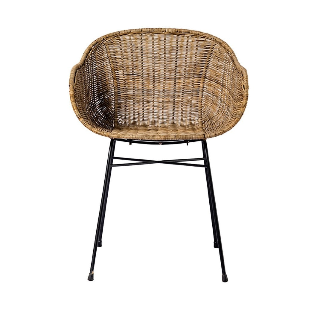 Elegant handcrafted Masel rattan chair in natural finish, showcasing stunning weave, ideal for indoor and outdoor spaces.