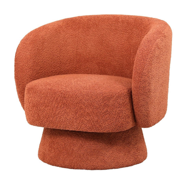 Rust-colored swivel chair with ergonomic design, perfect for offices or living rooms, size 78x81x77 cm.