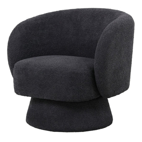 Contemporary Boston Charcoal Swivel Chair, 78x81x77cm, offers comfort and style with a 360-degree swivel feature.