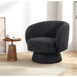 Contemporary Boston Charcoal Swivel Chair, 78x81x77cm, combines style, comfort, and 360-degree movement for versatile seating.