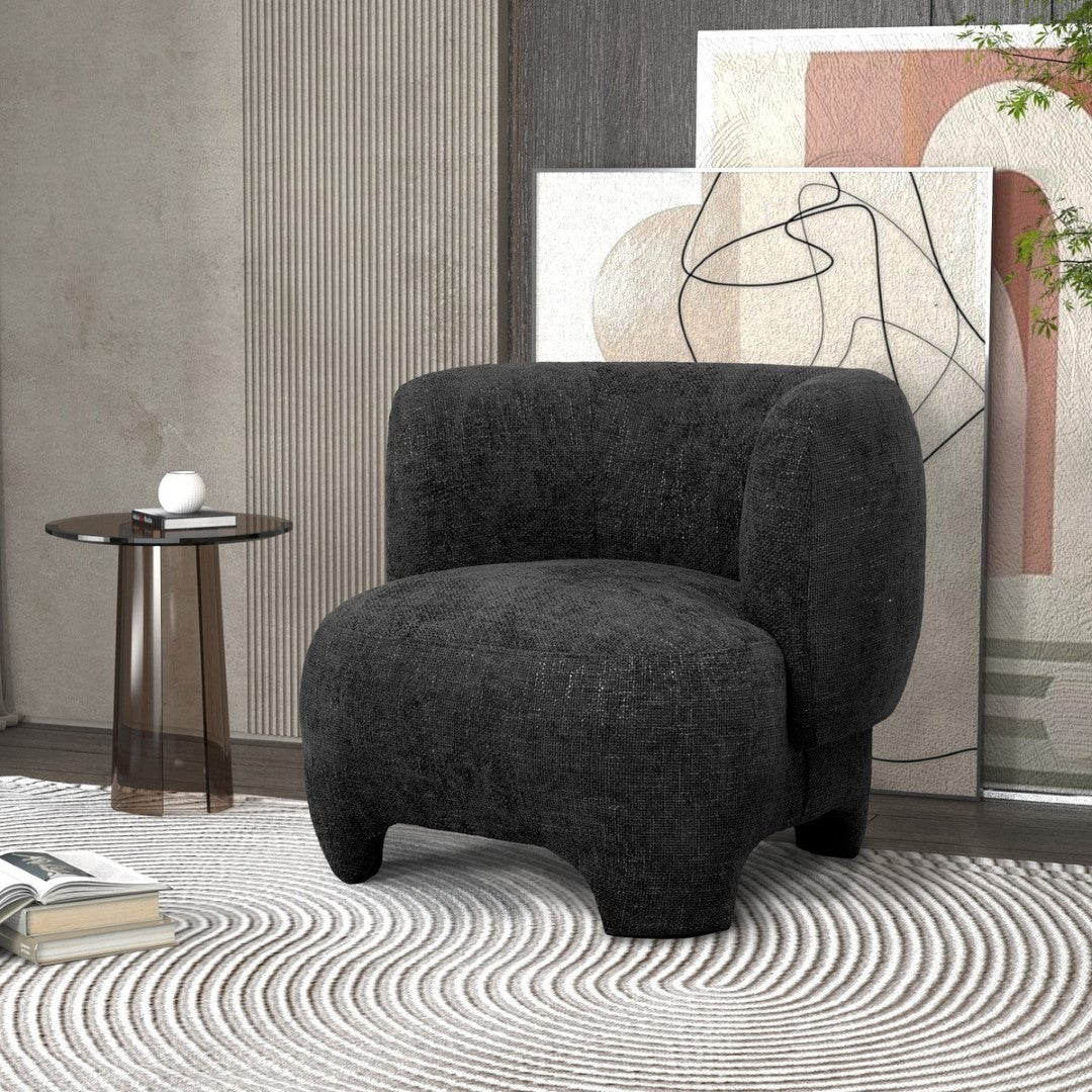 Sophisticated charcoal occasional chair, 81x81x71cm, offering comfort and style for any room in your home.