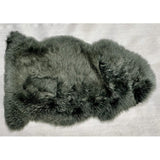 Luxurious thyme-colored New Zealand sheepskin rug, 60 x 90 cm, perfect for draping or adding comfort to any space.