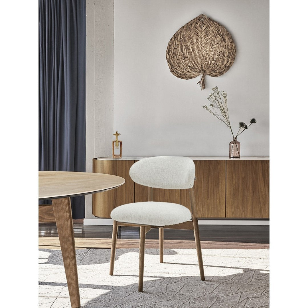 Sleek Oscar dining chair in natural linen, featuring modern design and comfortable cushioning, perfect for any dining space.