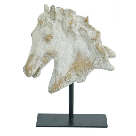 Detailed horse statue ornament in cement, exuding grace and strength, perfect for home decor and collectors.