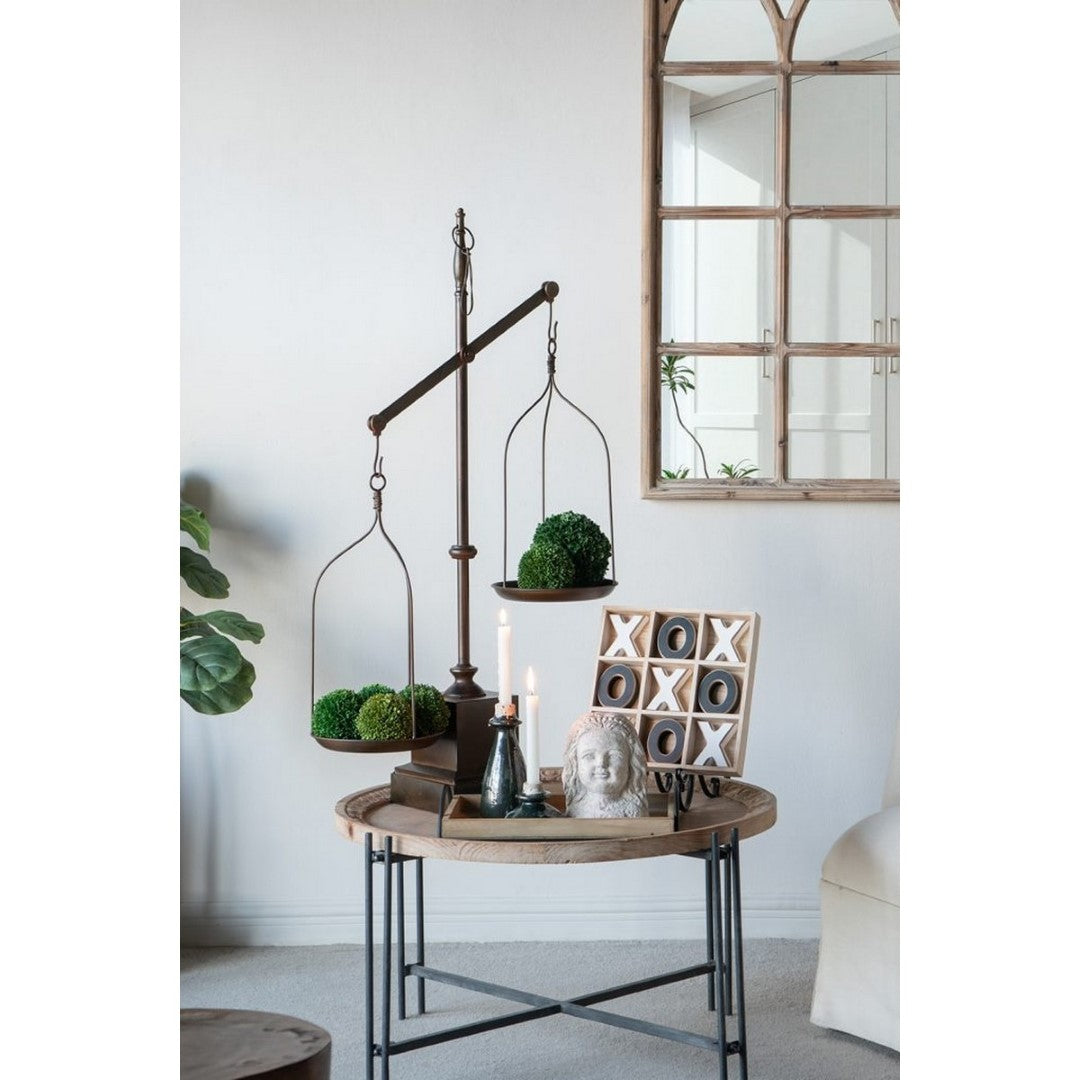 Vintage-inspired large iron scales measuring 50.8 x 24.7 x 12.4 cm, perfect for practical use and elegant decor.