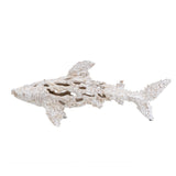 White Coral Look Shark ornament in a textured finish, measuring 49.5 x 19.5 x 18.5 cm, ideal for ocean-inspired decor.