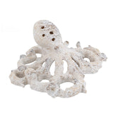 Lifelike white coral look octopus ornament, 28x24x13cm, perfect for coastal decor and modern interior styles.