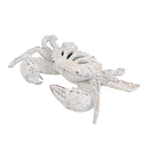 White Coral Look Crab ornament in textured polyresin, adds oceanic elegance to home decor. Size: 27.8 x 18.8 x 6.8 cm.