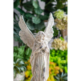 Elegant angel ornament (18x25.5x68.5cm) crafted from weather-resistant materials, capturing serenity and beauty for outdoor spaces.