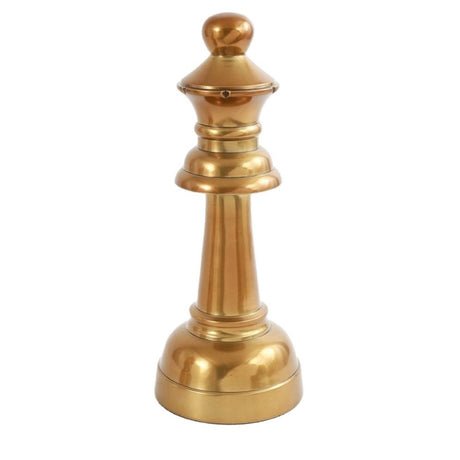 Gold Aluminium/Brass Queen Ornament, 13x13x33 cm, exuding royalty and elegance for any decor setting.