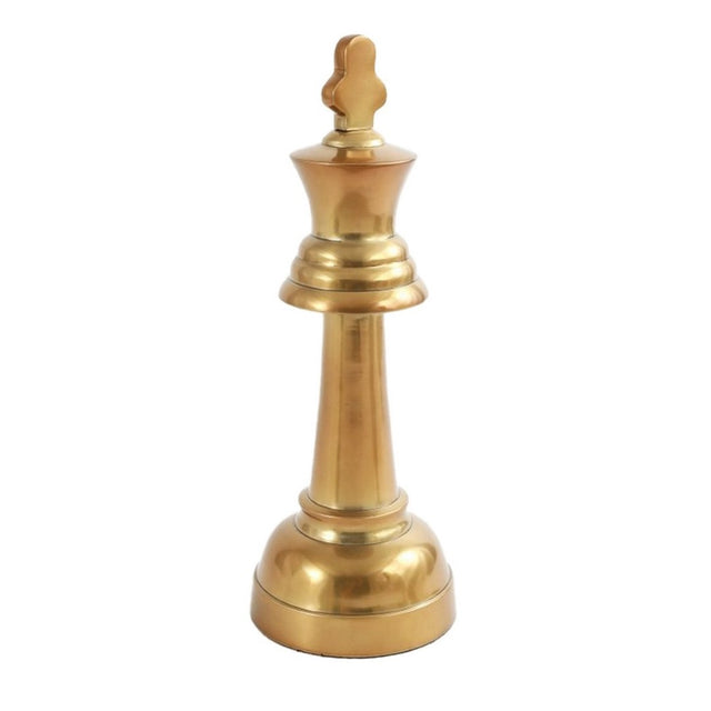 Elegant gold Aluminium/Brass King Ornament, 13x13x36cm, showcasing royalty and sophistication for home decor.