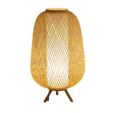 Natural bamboo floor lamp with a minimalist design, adding warmth and style to any living space, measuring 33 x 33 x 47 cm.