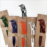 Plant Stake - Koru Kotare/Kingfisher Freestanding Art (Black Matt Acrylic)