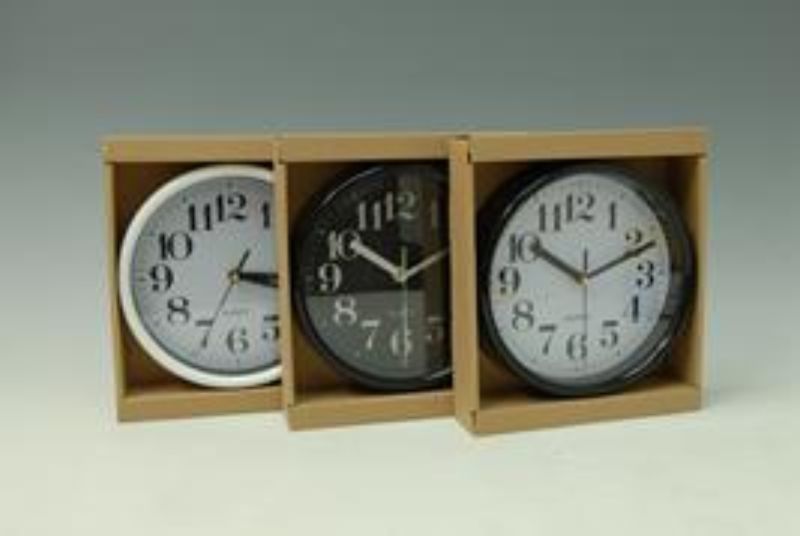 Clock - Black & White Face 20cm (Set Of 3 Assorted)