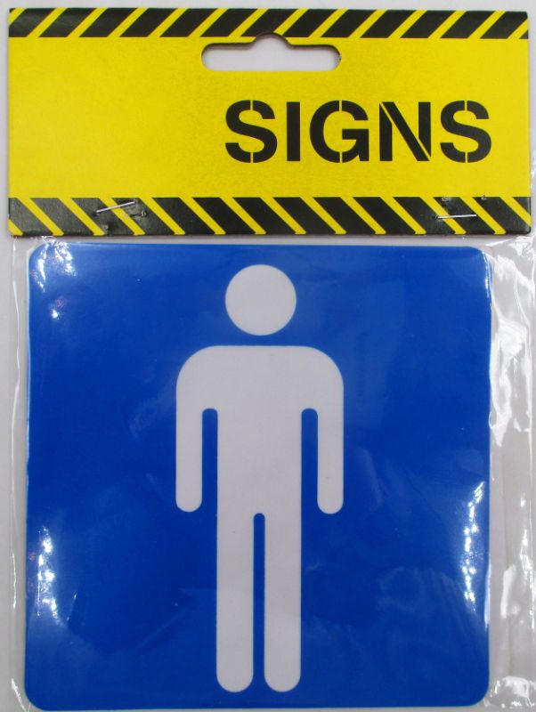 Plastic Sign  - Male Toilet Symbol (Set Of 4)